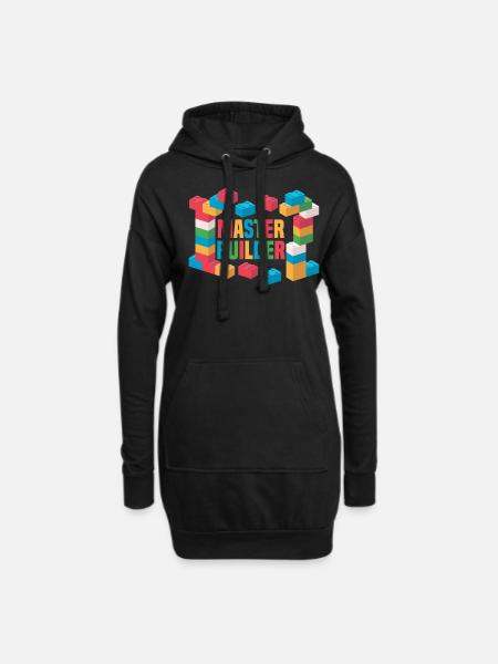 Lustige Blöcke Baumeister - Hoodie-kjole - sort