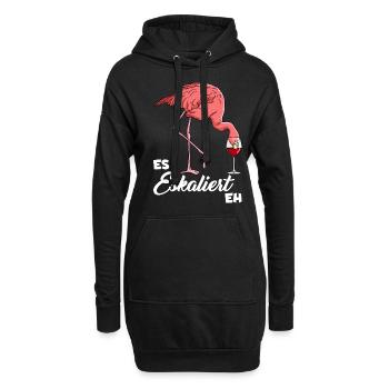 Ça dégénère quand même Flamingo - Sweat-shirt à capuche long Femme - noir - Devant