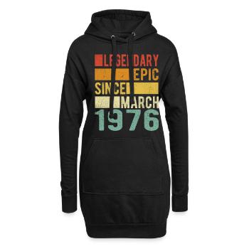 Anniversaire Mars 1976 Épopée légendaire - Sweat-shirt à capuche long Femme - noir - Devant