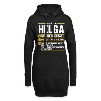 Helga - Hoodie-Kleid - Schwarz - Vorne
