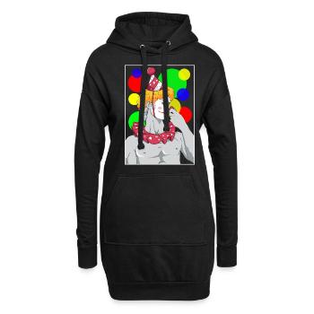 Clowncore Esthétique David Statue Party Clown - Sweat-shirt à capuche long Femme - noir - Devant