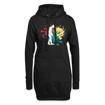Joggen Silhouette - Hoodie-Kleid - Schwarz - Vorne