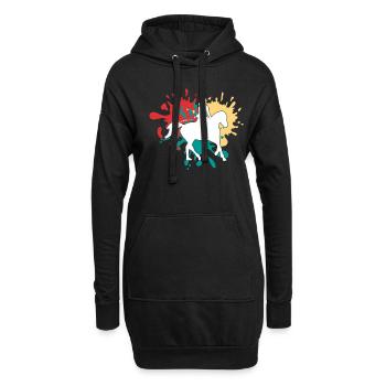 Équitation - Sweat-shirt à capuche long Femme - noir - Devant