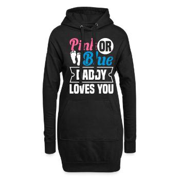 Papa rose ou bleu t’aime - Sweat-shirt à capuche long Femme - noir - Devant