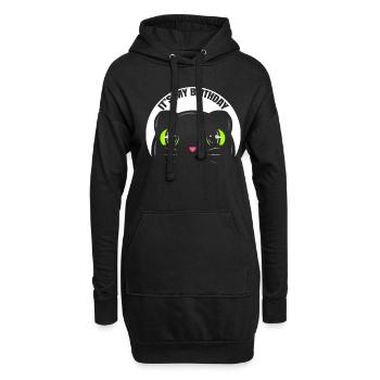 Logo Black Cat's Birthday On Purrsday - Hoodie-Kleid - Schwarz - Vorne