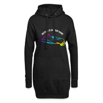 Logo Nature Is In Your Hand With Mountains For - Hoodie-Kleid - Schwarz - Vorne
