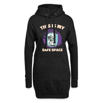 Weltraum Astronaut Starry Mystische Astronomie - Hoodie-Kleid - Schwarz - Vorne