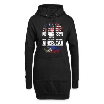 Né philippin Philippines Américains USA - Sweat-shirt à capuche long Femme - noir - Devant