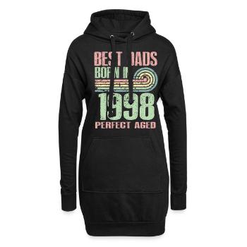 Die Besten Väter Sind 1998 Geboren, 25 Jahre Alt, - Hoodie-Kleid - Schwarz - Vorne