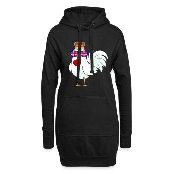 Chicken Queen Crown Angleterre - Sweat-shirt à capuche long Femme - noir - Devant