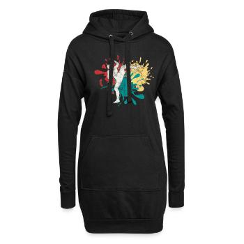 MMA Arts Martiaux Silhouette - Sweat-shirt à capuche long Femme - noir - Devant