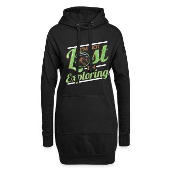 Logo I'm Not Lost I'm Exploring On Camping - Hoodie-Kleid - Schwarz - Vorne