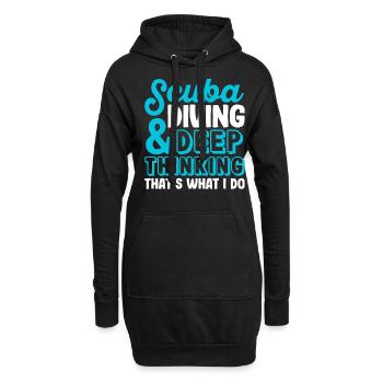 Funny diving marine biologist - Hoodie Dress - black - Front