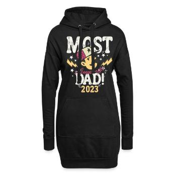 Meilleur papa futur père bébé naissance 2023 - Sweat-shirt à capuche long Femme - noir - Devant