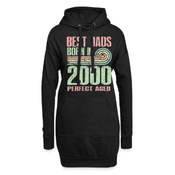 Die Besten Väter Sind 2000 Geboren, 23 Jahre Alt, - Hoodie-Kleid - Schwarz - Vorne