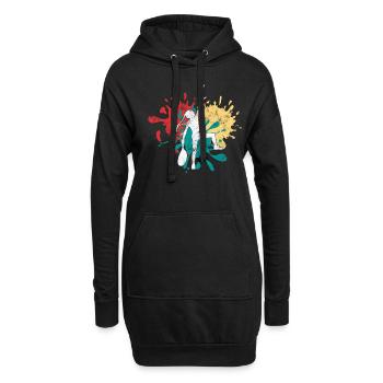 Tennis Tennisspielerin Silhouette - Hoodie-Kleid - Schwarz - Vorne