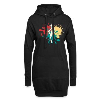 Tanzen Tänzerin Silhouette - Hoodie-Kleid - Schwarz - Vorne