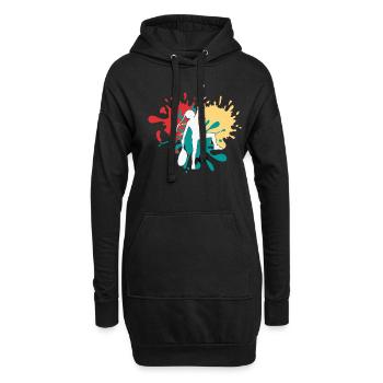 Tennis Tennisspielerin Silhouette - Hoodie-Kleid - Schwarz - Vorne