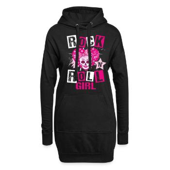 Rock 'n' Roll Girl Music, Danse, Concert, - Sweat-shirt à capuche long Femme - noir - Devant