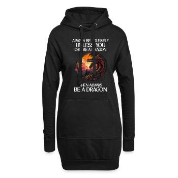 Créatures mythiques Dragon Cadeau Hommes Dragon pour un - Sweat-shirt à capuche long Femme - noir - Devant