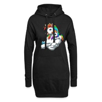 Einhorn Vater und Kind für einen Einhorn - Hoodie-Kleid - Schwarz - Vorne