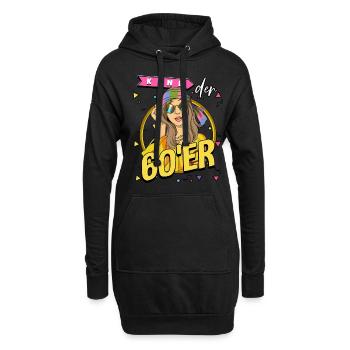 Kind der 60er Jahre Frau Kostüm - Hoodie-Kleid - Schwarz - Vorne