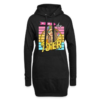 Kind der 70er Jahre Frau Kostüm - Hoodie-Kleid - Schwarz - Vorne