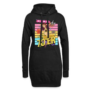 Kind der 70er Jahre Meerjungfrau Kostüm - Hoodie-Kleid - Schwarz - Vorne