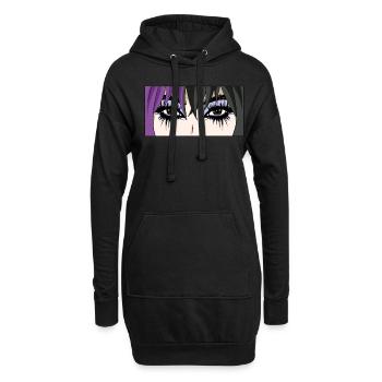 Finnish Goth Aesthetic Gothic Anime Girl Eyes - Hoodie-Kleid - Schwarz - Vorne