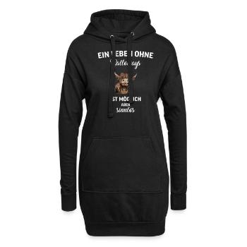 Galloway Rind I Schottland Rinderzucht Geschenk - Hoodie-Kleid - Schwarz - Vorne
