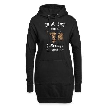 Galloway Rind I Schottland Rinderzucht Geschenk - Hoodie-Kleid - Schwarz - Vorne