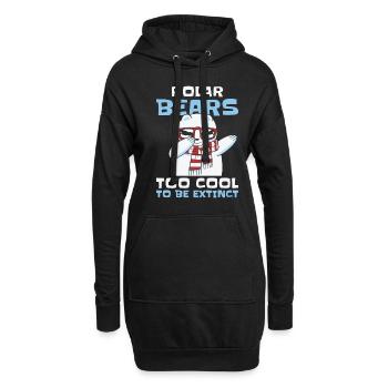 Journée mondiale de la nature Ours polaire Conservation de la faune arctique - Sweat-shirt à capuche long Femme - noir - Devant