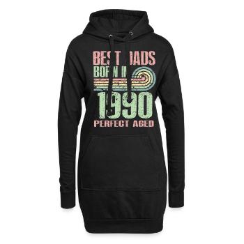Les meilleurs pères sont nés en 1990, à l’âge de 33 ans, - Sweat-shirt à capuche long Femme - noir - Devant