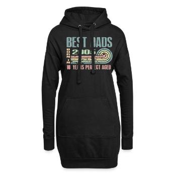 Les meilleurs pères sont nés en 2005, à l’âge de 18 ans, - Sweat-shirt à capuche long Femme - noir - Devant