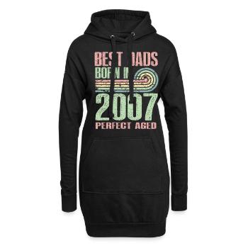 Les meilleurs pères sont nés en 2007, à l’âge de 16 ans, - Sweat-shirt à capuche long Femme - noir - Devant