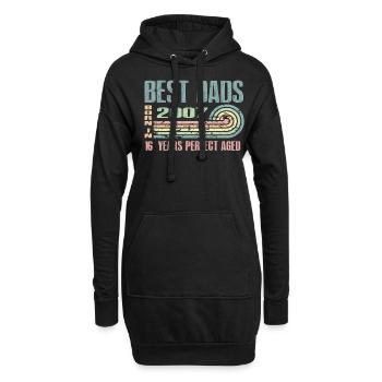 Les meilleurs pères sont nés en 2007, 16 ans, - Sweat-shirt à capuche long Femme - noir - Devant