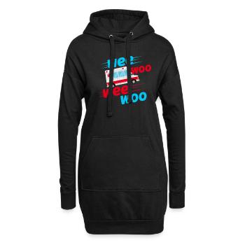 Wee Woo Wee Woo Krankenwagen Techniker Sanitäter - Hoodie-Kleid - Schwarz - Vorne