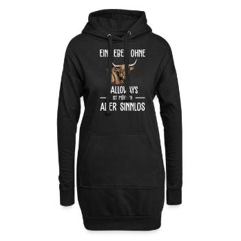 Galloway Rind I Schottland Rinderzucht Geschenk - Hoodie-Kleid - Schwarz - Vorne