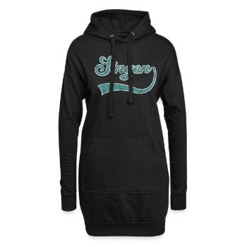 Singen Schriftzug - Hoodie-Kleid - Schwarz - Vorne