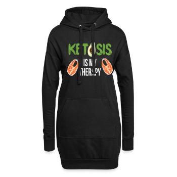La cétose est ma thérapie Alimentation saine - Sweat-shirt à capuche long Femme - noir - Devant