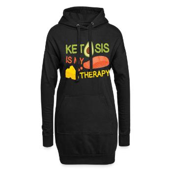 La cétose est ma thérapie Alimentation saine - Sweat-shirt à capuche long Femme - noir - Devant