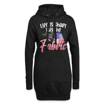 La vie est courte acheter le tissu - Sweat-shirt à capuche long Femme - noir - Devant