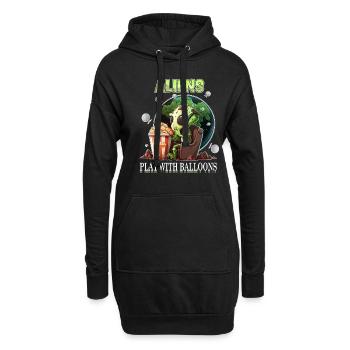 Aliens Play With Balloons - Spy Balloon or - Hoodie-Kleid - Schwarz - Vorne