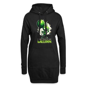 Alien Spy Agent Don't Touch My Balloon Chinese - Hoodie-Kleid - Schwarz - Vorne