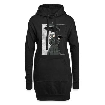 Finnish Goth Aesthetic Gothic Anime Girl Goth - Hoodie-Kleid - Schwarz - Vorne