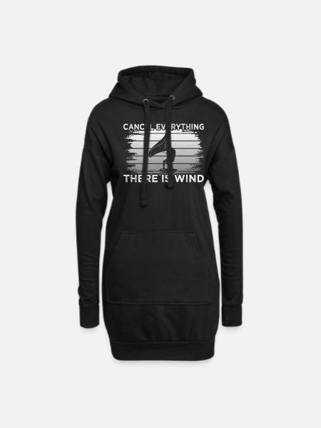 There Is Wind Foiling - Hoodie-Kleid - Schwarz