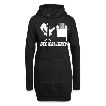 Boire de la bière au bureau - Sweat-shirt à capuche long Femme - noir - Devant