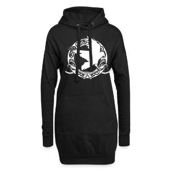Rabe und Äxte Odhin Valhalla Wikinger - Hoodie-Kleid - Schwarz - Vorne