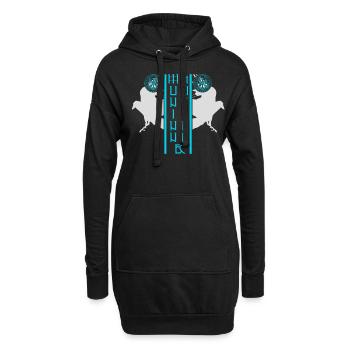 Vegvisir Raben Valhalla Wikinger - Hoodie-Kleid - Schwarz - Vorne