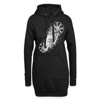 Corbeau Valhalla Viking Vegvisir - Sweat-shirt à capuche long Femme - noir - Devant